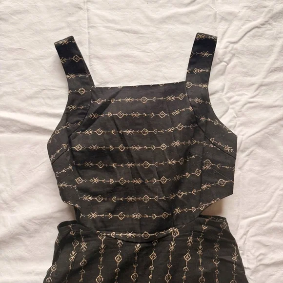 UO Black Printed Dress with Cutouts - Picture 2 of 4